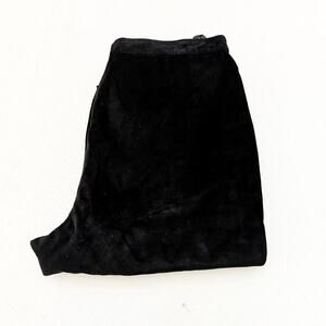 Lord & Taylor Black Suede Leather Flare Leg Pants Size 8 EUC